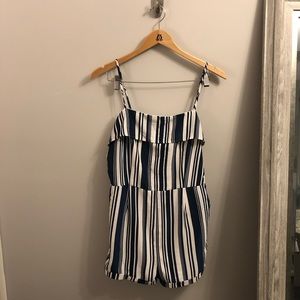 Stripped Navy and Blue Romper